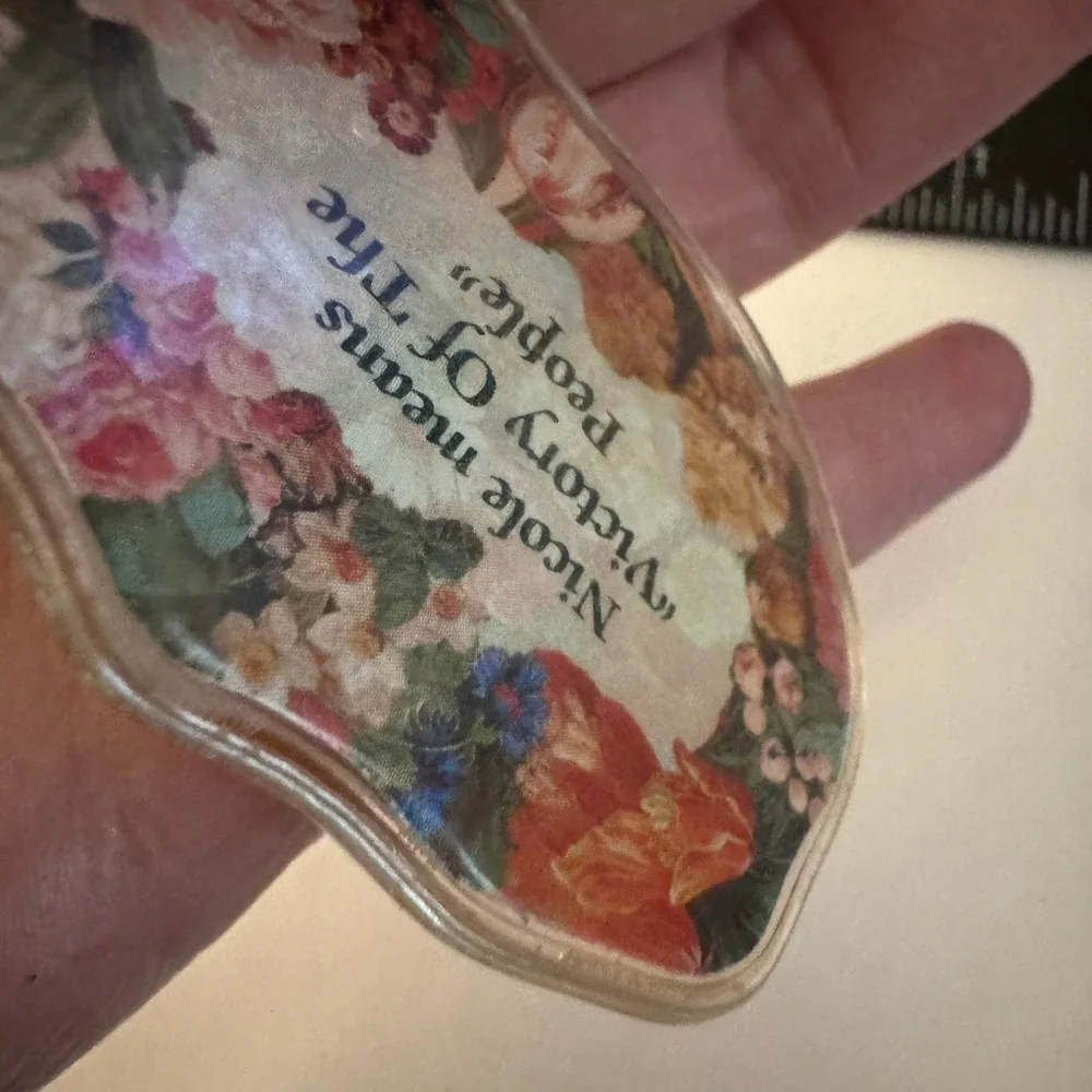 Nicole Name Keychain Floral Print Vintage Meaning Victory‎ Of The People